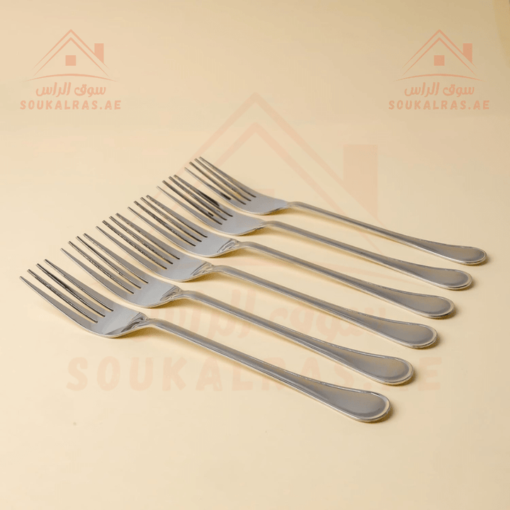 Stainless Steel Table Fork, 6 Pieces - Souk Al RasSpoons & Forks