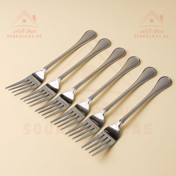 Stainless Steel Table Fork, 6 Pieces - Souk Al RasSpoons & Forks