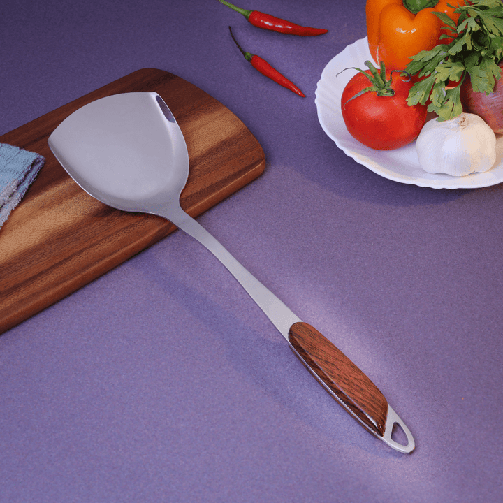 Stainless Steel Turner with Wooden Polymer Handle - Souk Al RasSpatulas Whisks & Turning Spoons