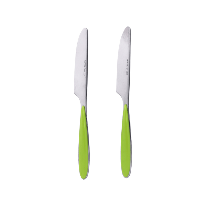 Table Knife - Green & Silver - Stainless Steel 2 Piece - Souk Al RasCutlery & Flatware