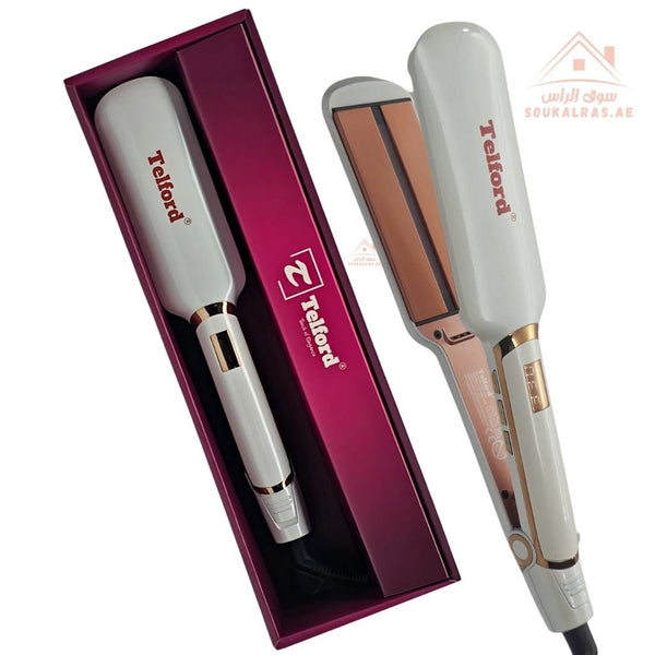 Telford Infrared Hair Straightener | Argan Oil Infused Plates | Infrared Heat Technology | 11 Temperature Settings (130°C – 230°C) | Professional Salon - Grade Flat Iron - Souk Al Ras