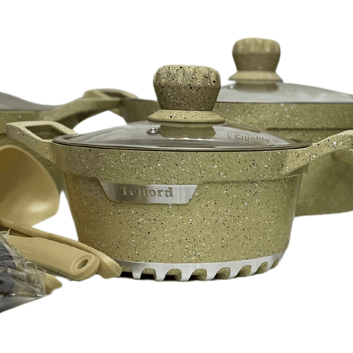 Telford Insignia 17 - Piece Titanium Reinforced Granite Cookware Set with 1 Year Warranty. Guaranteed British Brand. - Souk Al RasCookware Sets