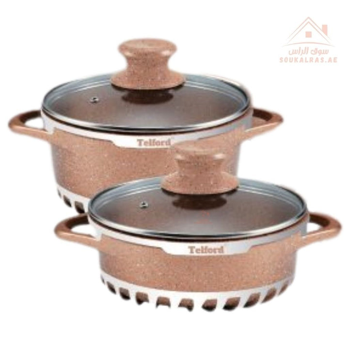 Telford REGAL 17 - Piece Titanium Reinforced Granite Cookware Set with 1 Year Warranty. Guaranteed British Brand. - Souk Al Ras