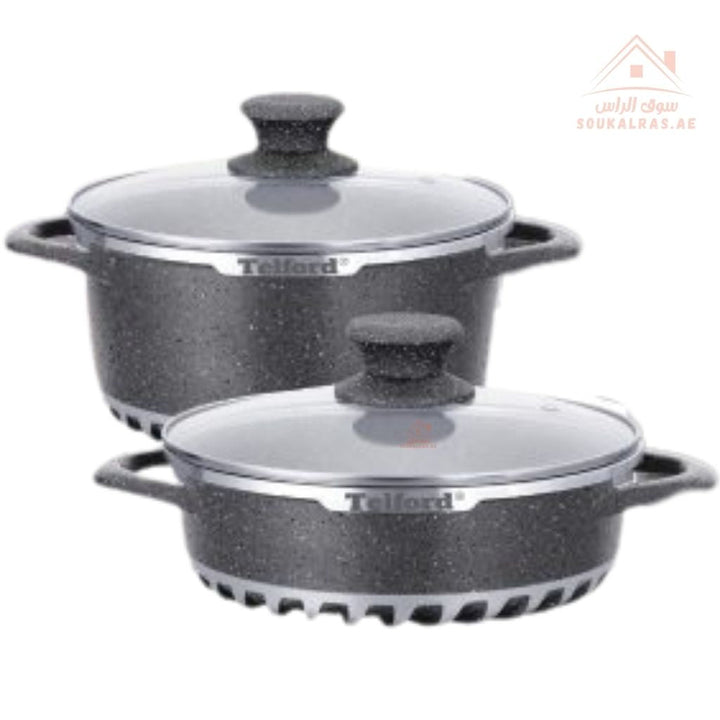Telford REGAL 17 - Piece Titanium Reinforced Granite Cookware Set with 1 Year Warranty. Guaranteed British Brand. - Souk Al Ras