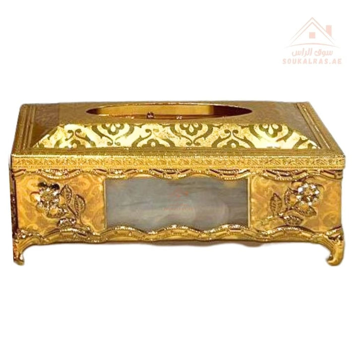 Tissue Box & Holder Bamboo & Acrylic Organizer 2 - Piece Set | Elegant Modern Storage | Home Décor - Souk Al Ras