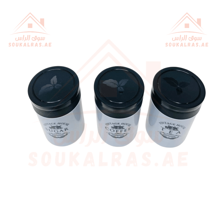 Topaz 3 - Piece 800ml Tea, Sugar, and Coffee Containers | elegant Design | Unbreakable & BPA - Free - Souk Al RasCooking Utensils