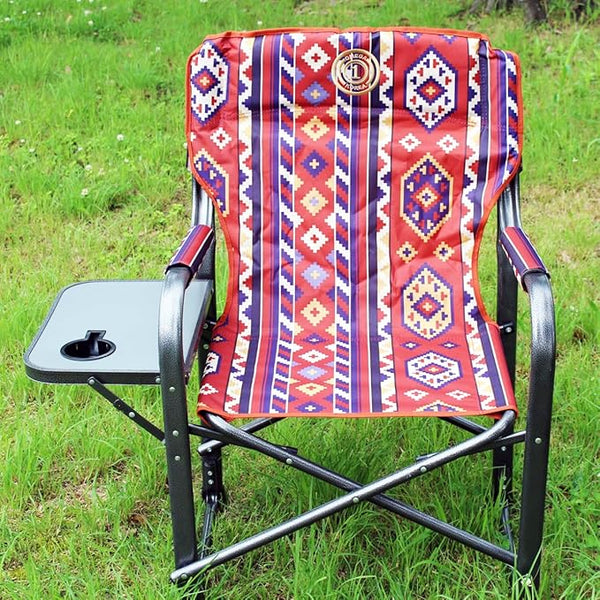 Traditional Camping Chair with Side Table & Cup Holder | Arabic Heritage Design | Outdoor & Beach Folding Chair - Souk Al Ras