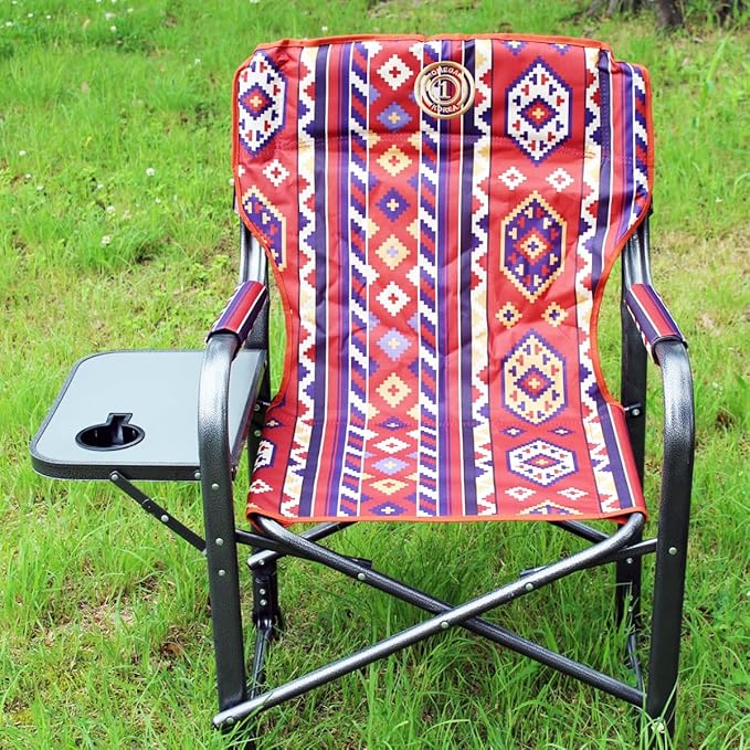 Traditional Camping Chair with Side Table & Cup Holder | Arabic Heritage Design | Outdoor & Beach Folding Chair - Souk Al Ras