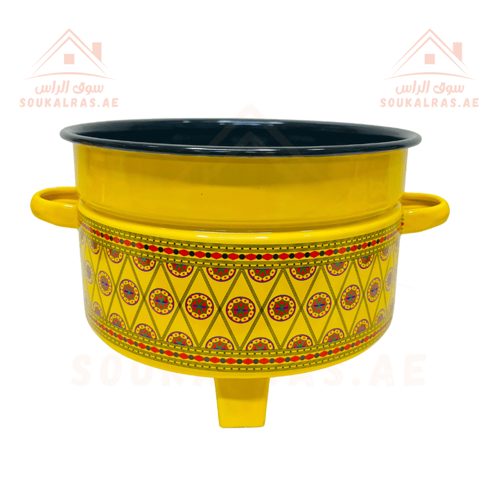 Traditional Najdi Enamel Kettle & Tea Glass Set and stove 26 cm for cooking and heating with traditional Arabic designs - Souk Al RasDrinkware