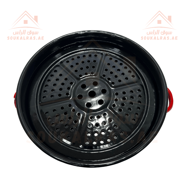 Traditional Najdi Enamel Kettle & Tea Glass Set and stove 26 cm for cooking and heating with traditional Arabic designs - Souk Al RasDrinkware