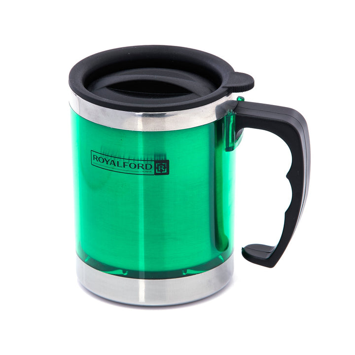 Travel Mug - Coffee Green Mug Tumbler with Handle and Lid 414ml - Souk Al RasDrinkware