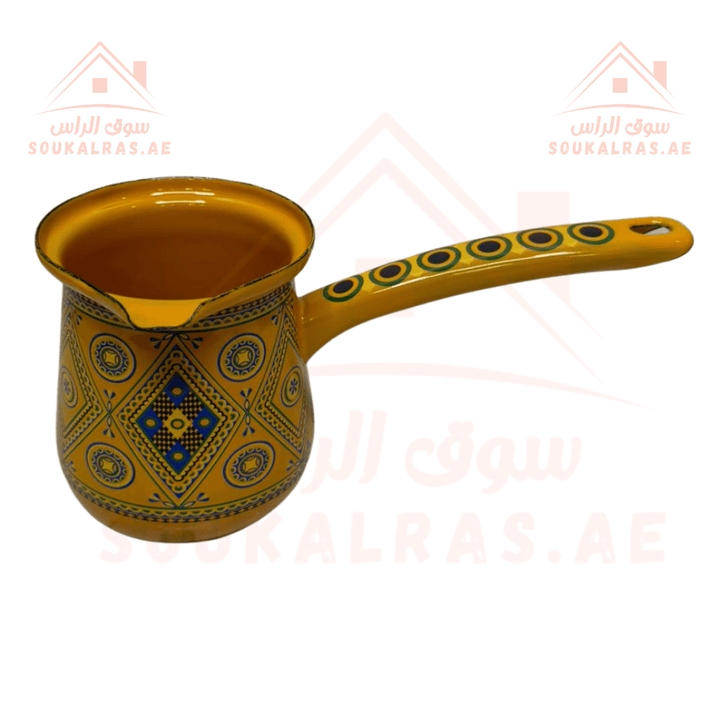 Turkish Coffee Warmer Pot Set | Enamel Coated | Traditional Design | Perfect for a stylish addition to your kitchen decor. - Souk Al Ras