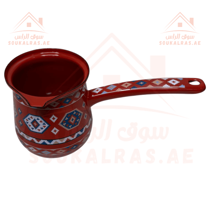 Turkish Coffee Warmer Pot Set | Enamel Coated | Traditional Design | Perfect for a stylish addition to your kitchen decor. - Souk Al Ras