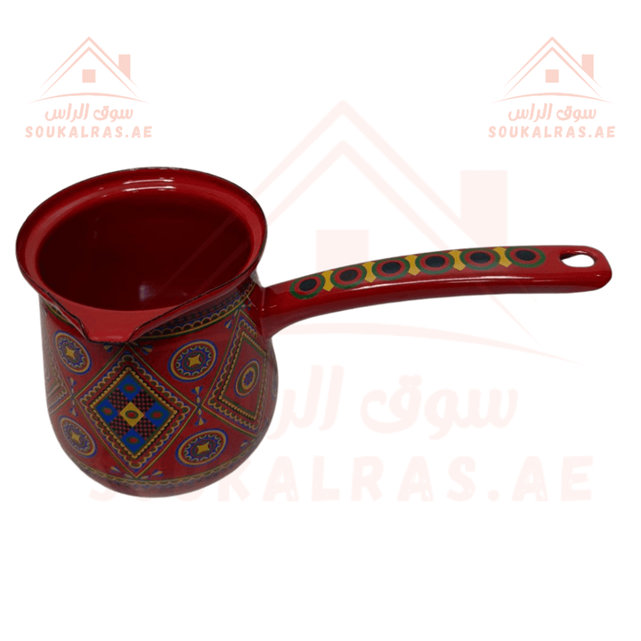 Turkish Coffee Warmer Pot Set | Enamel Coated | Traditional Design | Perfect for a stylish addition to your kitchen decor. - Souk Al Ras