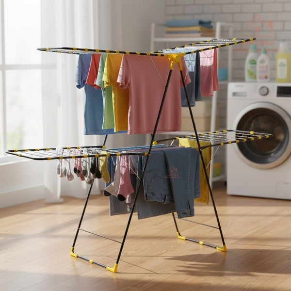 Twingo 31 - Meter Laundry Drying Rack | Heavy - Duty Foldable Clothes Dryer Stand | Multi - Level Indoor & Outdoor Drying Rack - Souk Al Ras