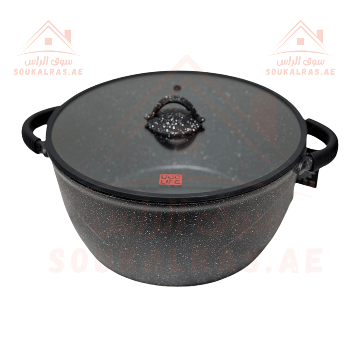 UCC Life Granite Non - Stick Cookware Set | 20 Pieces | Induction Base | PFOA - Free| Size 32, 28, 28, 24, 20 CM - Souk Al Ras