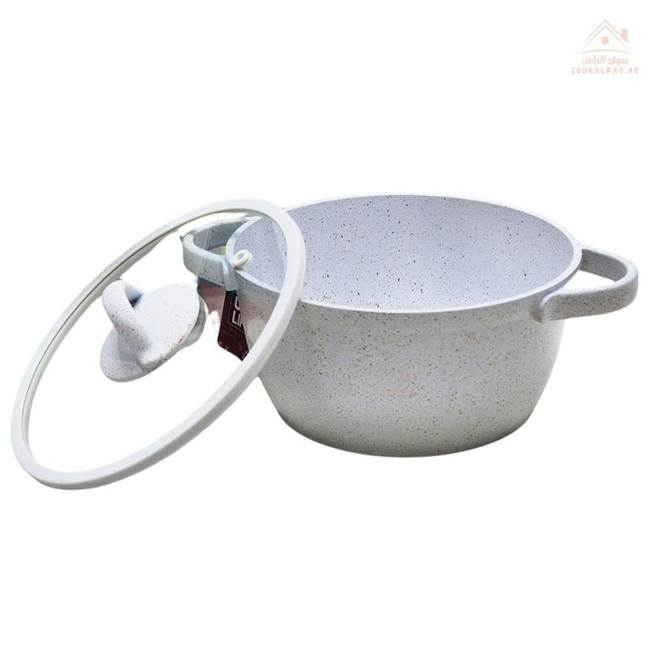 UCC Life Granite Non - Stick Cookware Set | 20 Pieces | Induction Base | PFOA - Free| Size 32, 28, 28, 24, 20 CM - Souk Al Ras