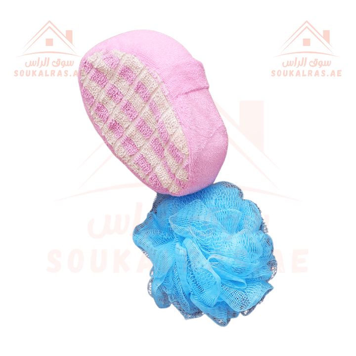 Ultra Soft Bath Sponge and Puff | Exfoliating Loofah | Set of 2PCS (Sponge and Puff |) - Souk Al RasBathroom Accessories