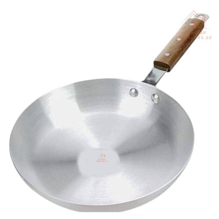 United Aluminum Frying Pan Set| Durable Wooden Handle | Practical & Multi - Purpose - Souk Al Ras