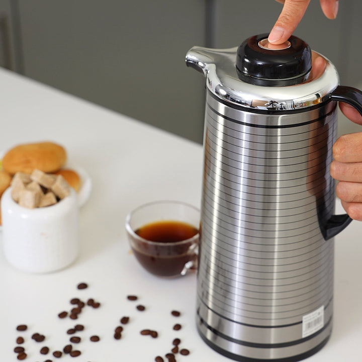 Vacuum Flask - Silver & Black 1.3 Litre - Souk Al RasVacuum Flasks and Thermos