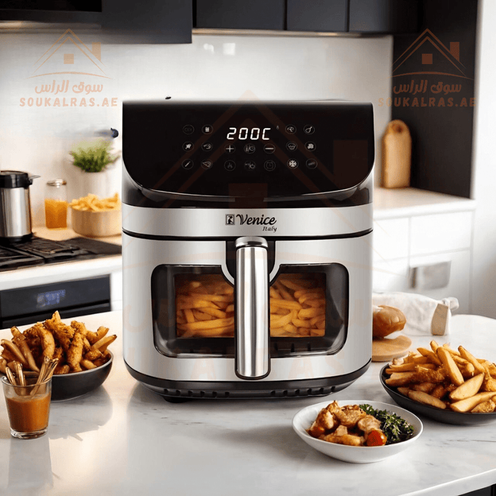 Venice 10L Digital Air Fryer | 2200W Power | 7 Pre - Set Cooking Functions |Touch screen - Souk Al Ras