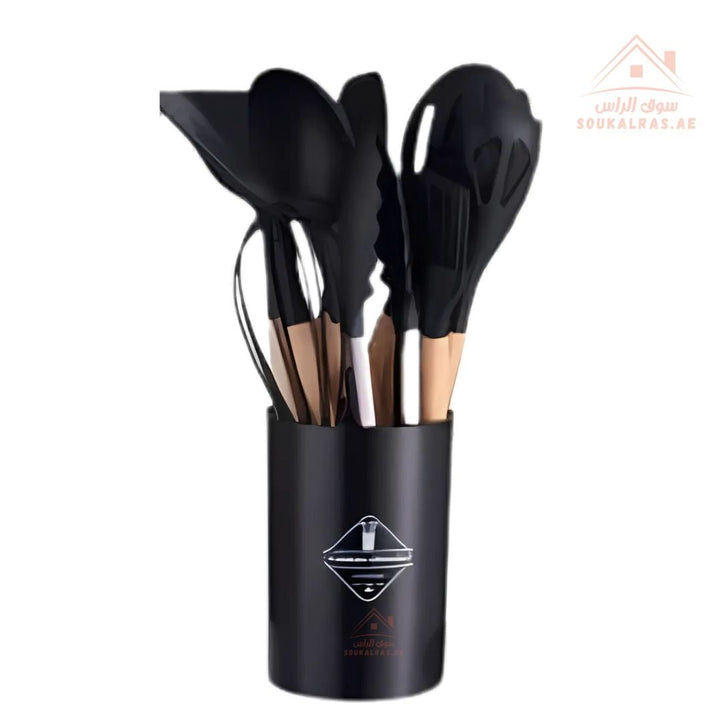 Venice 12 - Piece Silicone Kitchen Utensil Set | Heat - Resistant & Non - Stick Friendly | Multiple Colors - Souk Al Ras