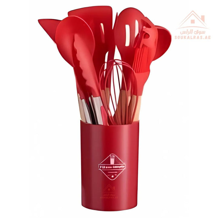 Venice 12 - Piece Silicone Kitchen Utensil Set | Heat - Resistant & Non - Stick Friendly | Multiple Colors - Souk Al Ras