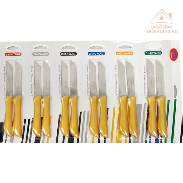 Venice 12 - Piece Stainless Steel Utility Knife Set | Sharp Kitchen Knives | Comfortable Grip | Multi - Color Handles - Souk Al Ras