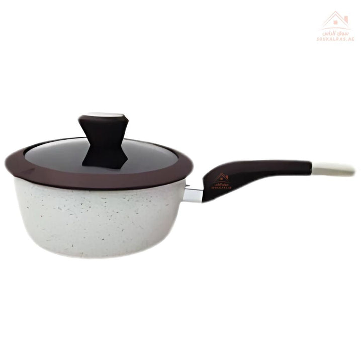 Venice 14 - Piece Aluminium Non - Stick Cookware Set | Heat - resistant tempered glass lids with steam vents| Easy to clean, dishwasher safe - Souk Al Ras