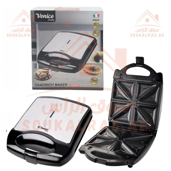 Venice 1400W Sandwich Maker | 4 - Slice Non - Stick Grill | Easy & Quick Toasting - Souk Al Ras