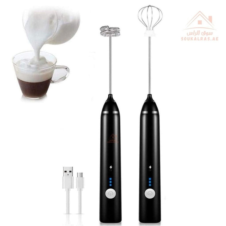 Venice 2 - in - 1 Electric Milk Frother | USB Rechargeable | Coffee Foam Maker & Egg Whisk | Perfect for Cappuccino, Latte & Hot Chocolate - Souk Al Ras