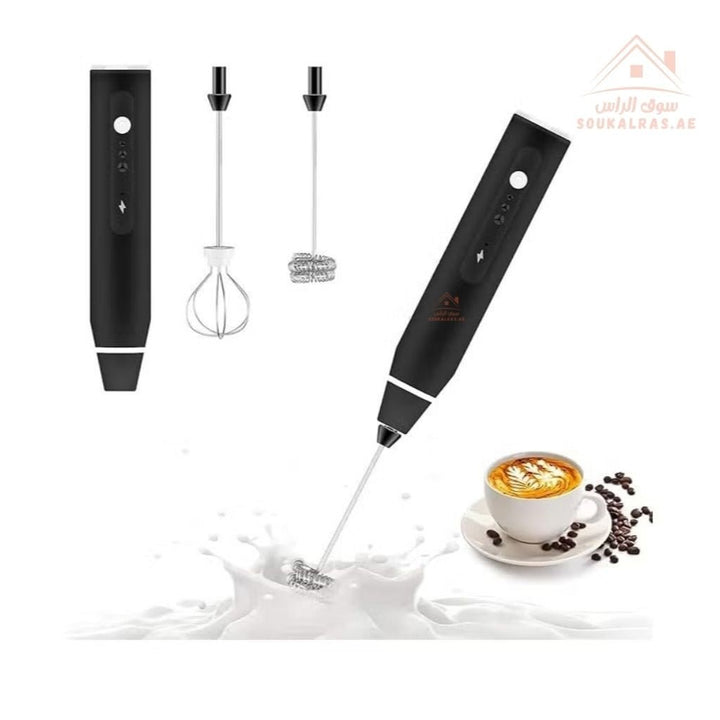 Venice 2 - in - 1 Electric Milk Frother | USB Rechargeable | Coffee Foam Maker & Egg Whisk | Perfect for Cappuccino, Latte & Hot Chocolate - Souk Al Ras