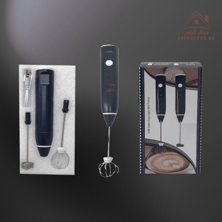 Venice 2 - in - 1 Electric Milk Frother | USB Rechargeable | Coffee Foam Maker & Egg Whisk | Perfect for Cappuccino, Latte & Hot Chocolate - Souk Al Ras