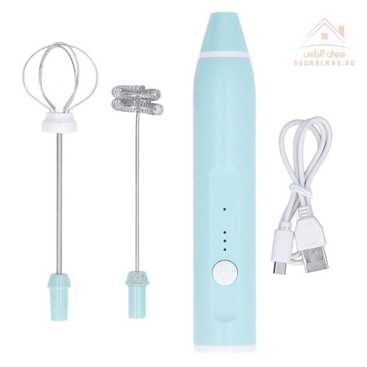 Venice 2 - in - 1 Electric Milk Frother | USB Rechargeable Coffee Frother & Egg Whisk | 3 - Speed Adjustable | mix colors - Souk Al Ras