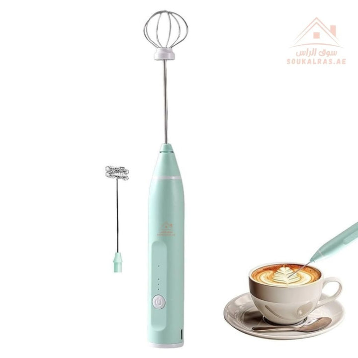 Venice 2 - in - 1 Electric Milk Frother | USB Rechargeable Coffee Frother & Egg Whisk | 3 - Speed Adjustable | mix colors - Souk Al Ras