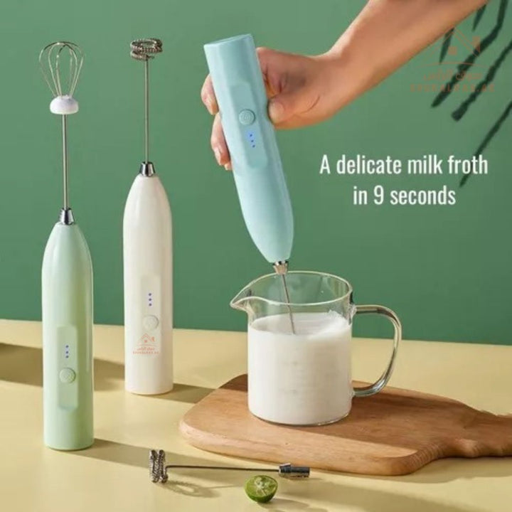 Venice 2 - in - 1 Electric Milk Frother | USB Rechargeable Coffee Frother & Egg Whisk | 3 - Speed Adjustable | mix colors - Souk Al Ras