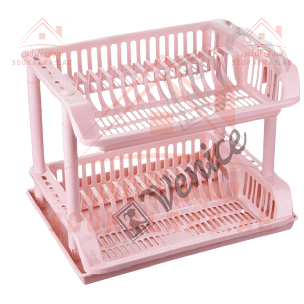 Venice 2 - Tier Plastic Dish Rack | Multi - Color Space | Saving Kitchen Organizer - Souk Al RasDish Racks