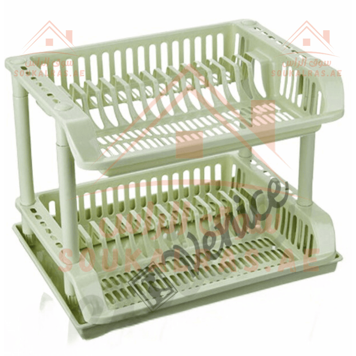 Venice 2 - Tier Plastic Dish Rack | Multi - Color Space | Saving Kitchen Organizer - Souk Al RasDish Racks