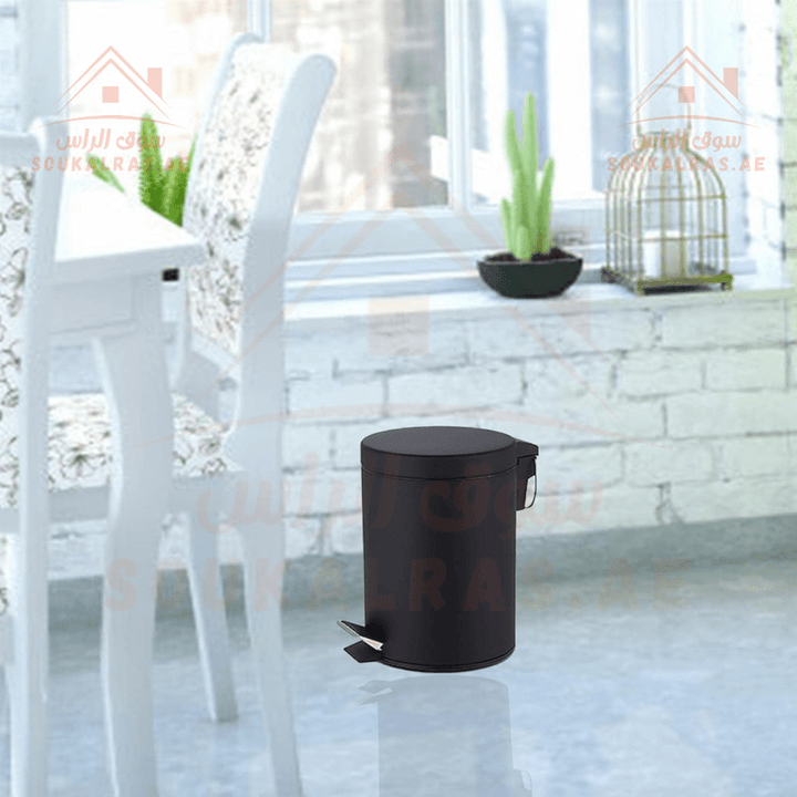 Venice 20L Pedal Bin | Trash Can with Lid | Removable Bucket | Pedal Operated | Black - Souk Al Ras