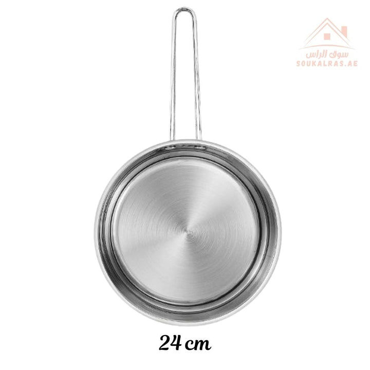 Venice 24CM Stainless Steel Frying Pan with Long Handle | Durable & Elegant Cookware | Premium Kitchen Essential - Souk Al RasPots & Pans