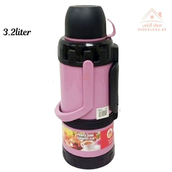 Venice 3.2L Insulated Vacuum Flask | Portable Hot & Cold Beverage Jug | Strong Handle | Mix Colors | Ideal for Travel, Picnics & Home Use - Souk Al Ras