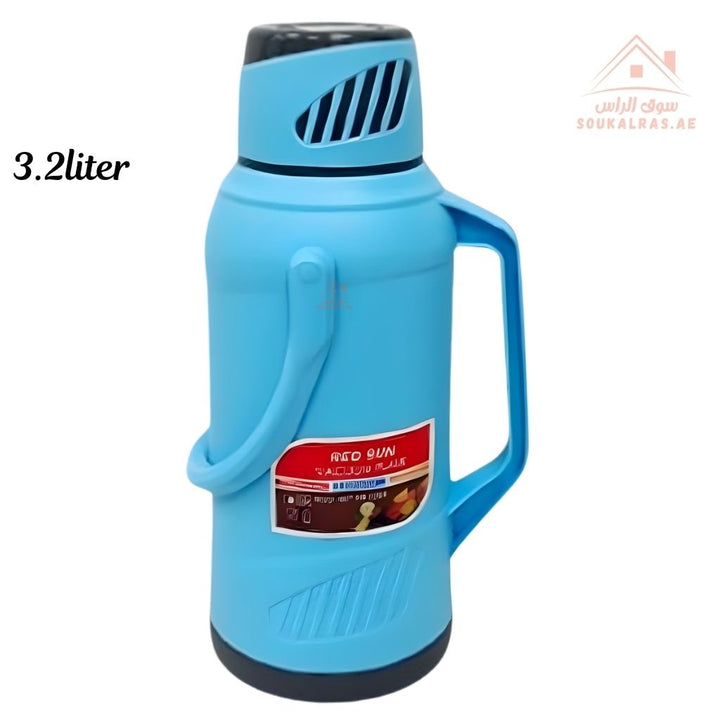 Venice 3.2L Insulated Vacuum Flask | Portable Hot & Cold Beverage Jug | Strong Handle | Mix Colors | Ideal for Travel, Picnics & Home Use - Souk Al Ras