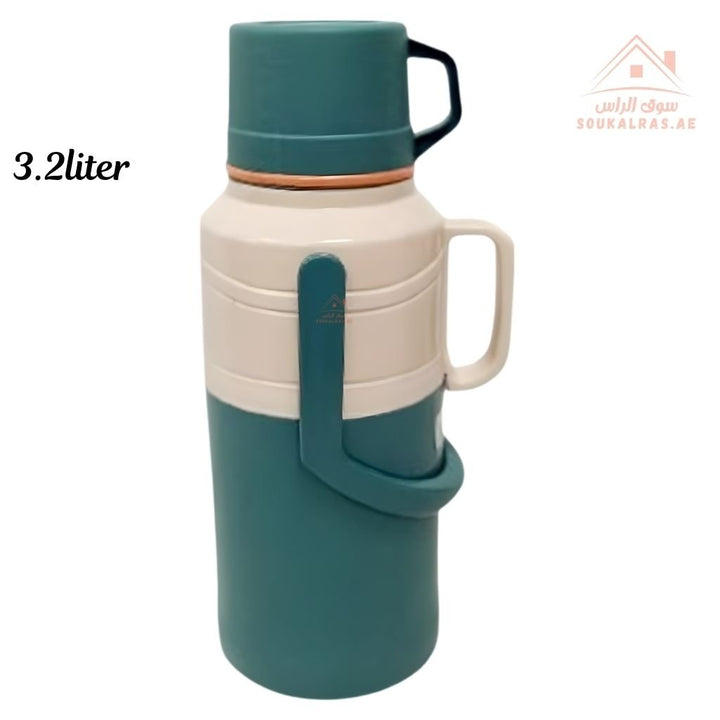 Venice 3.2L Insulated Vacuum Flask | Portable Hot & Cold Beverage Jug | Strong Handle | Mix Colors | Ideal for Travel, Picnics & Home Use - Souk Al Ras