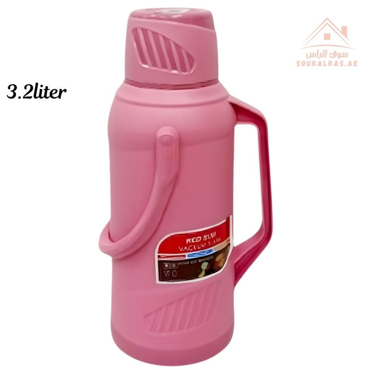 Venice 3.2L Insulated Vacuum Flask | Portable Hot & Cold Beverage Jug | Strong Handle | Mix Colors | Ideal for Travel, Picnics & Home Use - Souk Al Ras