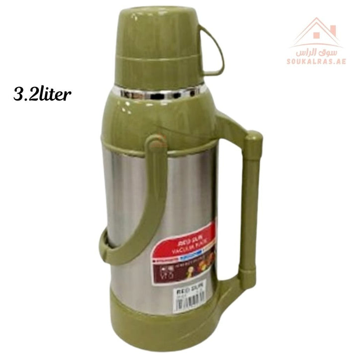 Venice 3.2L Insulated Vacuum Flask | Portable Hot & Cold Beverage Jug | Strong Handle | Mix Colors | Ideal for Travel, Picnics & Home Use - Souk Al Ras