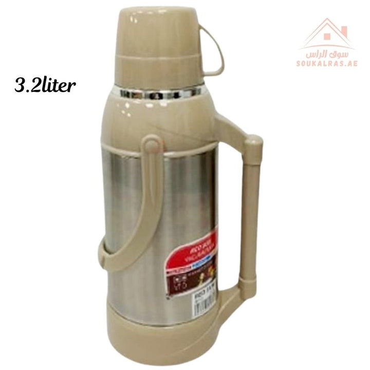 Venice 3.2L Insulated Vacuum Flask | Portable Hot & Cold Beverage Jug | Strong Handle | Mix Colors | Ideal for Travel, Picnics & Home Use - Souk Al Ras
