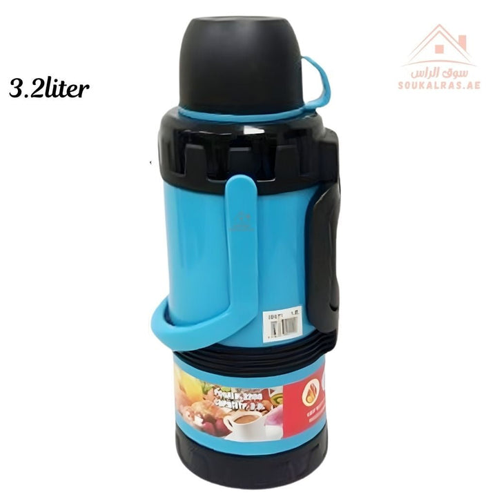 Venice 3.2L Insulated Vacuum Flask | Portable Hot & Cold Beverage Jug | Strong Handle | Mix Colors | Ideal for Travel, Picnics & Home Use - Souk Al Ras