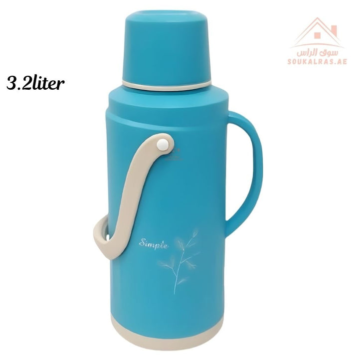 Venice 3.2L Insulated Vacuum Flask | Portable Hot & Cold Beverage Jug | Strong Handle | Mix Colors | Ideal for Travel, Picnics & Home Use - Souk Al Ras