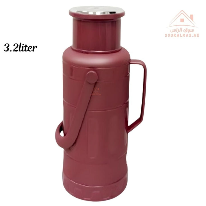 Venice 3.2L Insulated Vacuum Flask | Portable Hot & Cold Beverage Jug | Strong Handle | Mix Colors | Ideal for Travel, Picnics & Home Use - Souk Al Ras