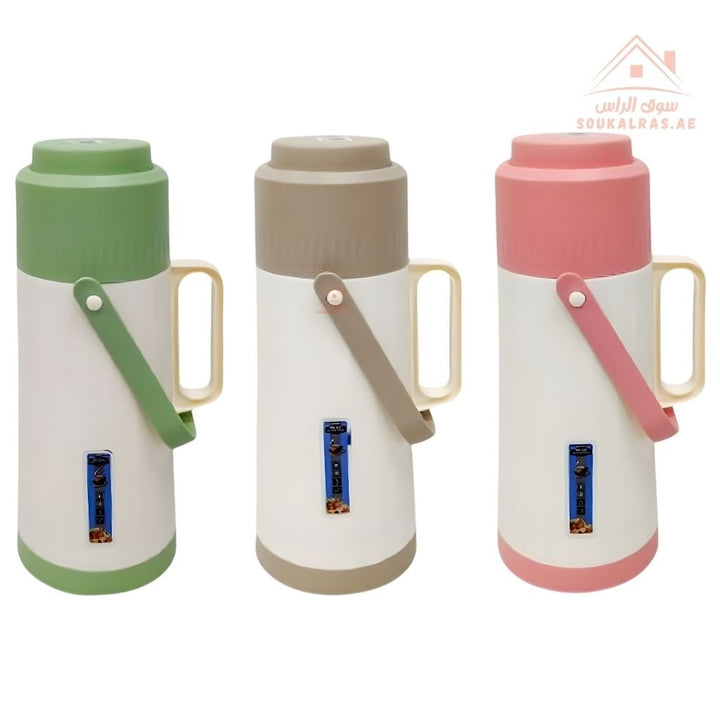 Venice 3.2L Insulated Vacuum Flask | Portable Hot & Cold Beverage Jug | Strong Handle | Mix Colors | Ideal for Travel, Picnics & Home Use - Souk Al Ras